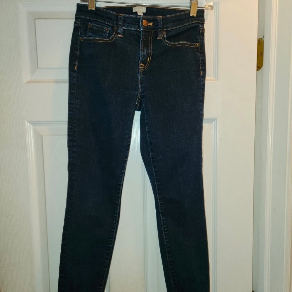 J. Crew Stretch 8" Mid-Rise Skinny Jean Dark Wash Women's Size 26/26